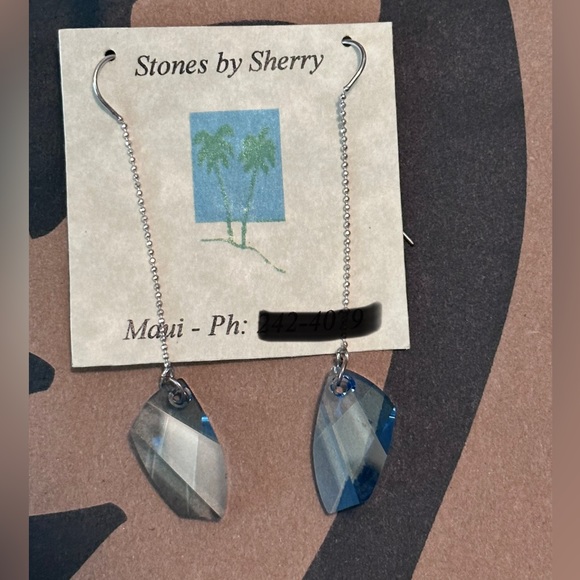 173. Gold Filled Avant Garde Crystal Threader Earrings - Picture 1 of 4